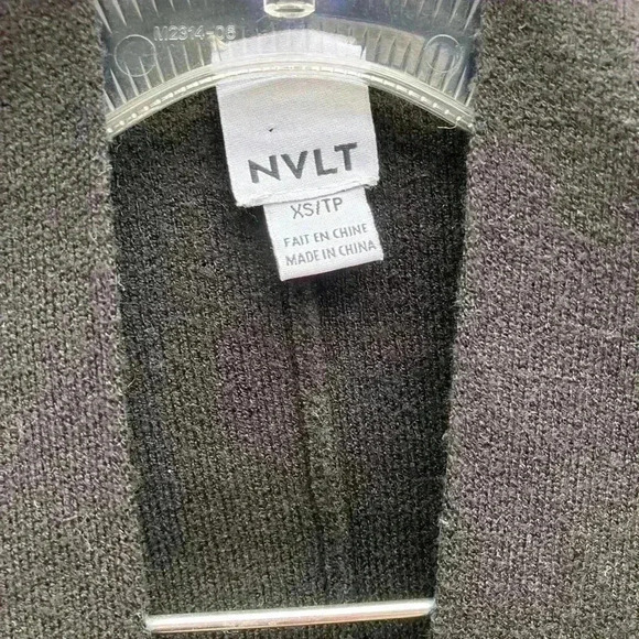 Anthropologie NVLT Black and White PIPPA Open Cardigan Knit Sweater - Picture 4 of 13